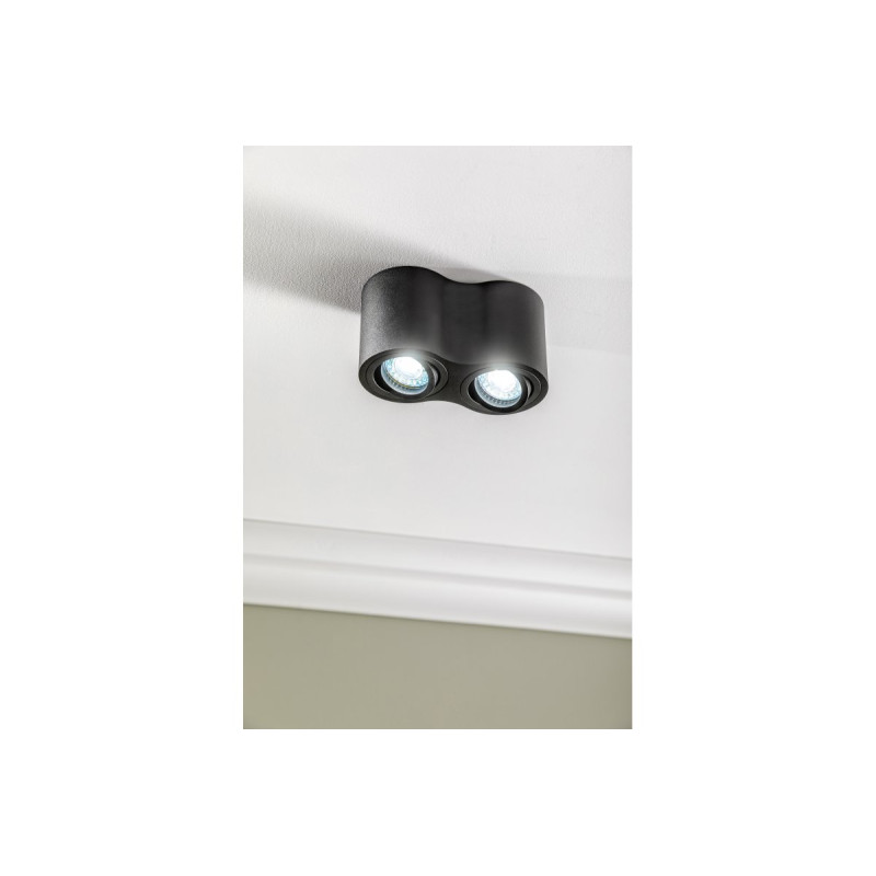 Стельовий світильник спот AVEIRO DUO BIS IP20 подвійний круглий чорний GTV OS-AVB80160OK2-00
