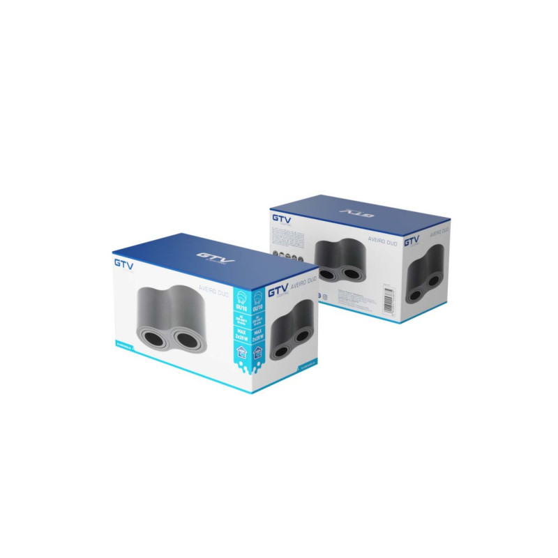 Стельовий світильник спот AVEIRO DUO BIS IP20 подвійний круглий чорний GTV OS-AVB80160OK2-00