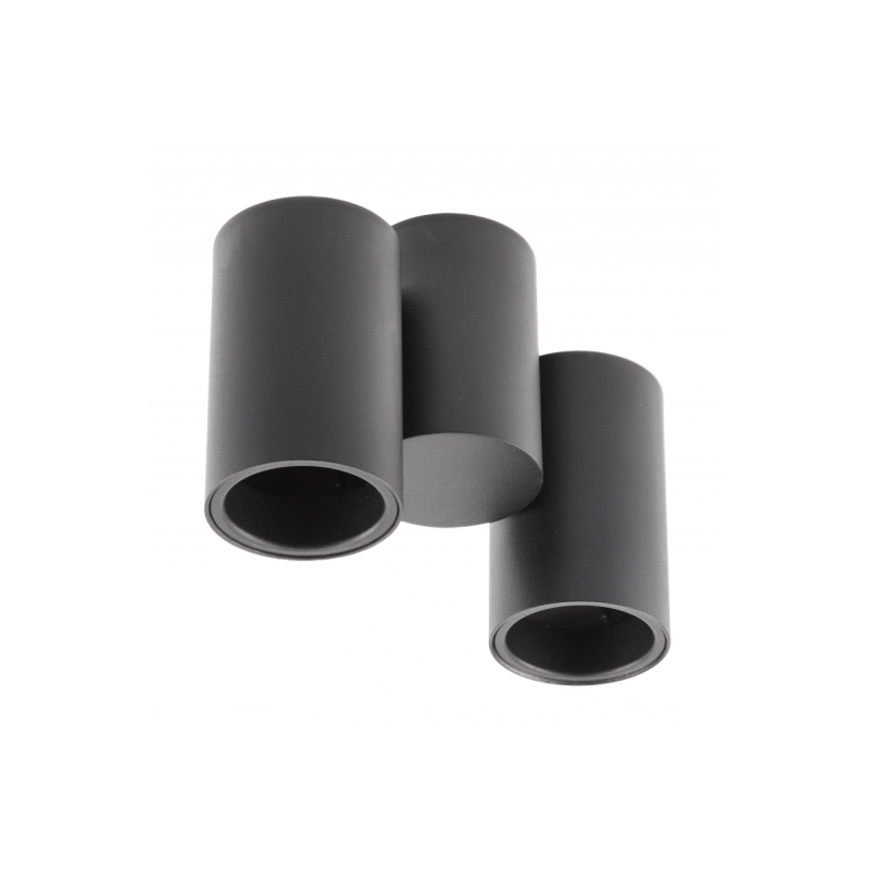 Светильник потолочный алюминий спот LUPO 17.5x5.6x11.5 IP20 2*GU10 max 50W круглый черный GTV OS-LUP-2GU10-10
