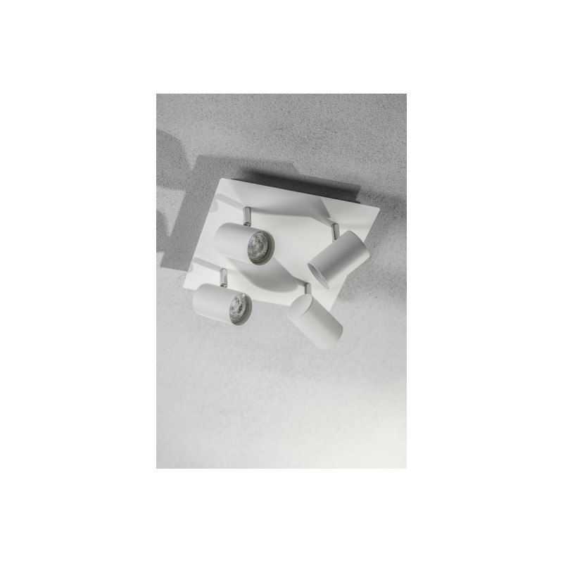 Потолочный светильник спот VENETO IP20 max 20W 4 x GU10 круглый/квадрат белый GTV OS-VEN20WOK4-00