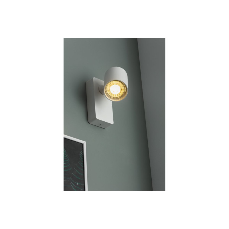 Світильник настінний спот SANTO GU10 IP20 одинарний круглий білий GTV OS-SAN20WOK1-10