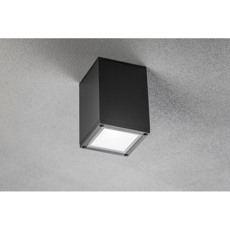 Потолочный светильник LENTO, алюминий 100x130 IP54 max 35W квадратный графит GTV OS-LEN100KWG-30