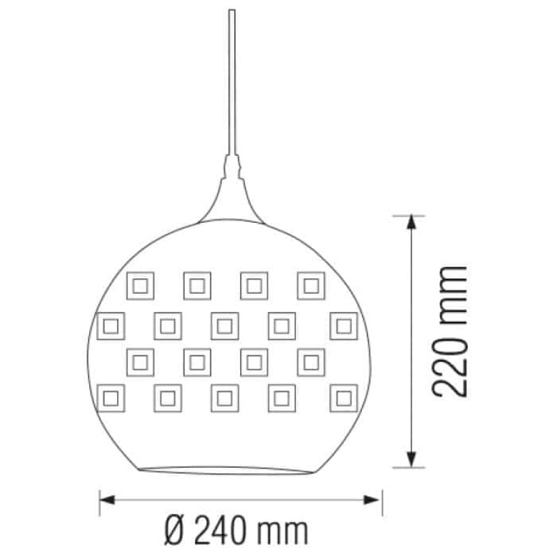 Светильник подвесной E27 250V плафон стекло 3D эффект 1м. круглый хром SPECTRUM (021-005-0001-010)