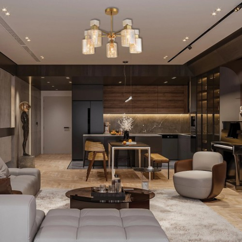 Накладной потолочный светильник-люстра Ardero BL1150-2 OLIVIA, под лампу золото 80510