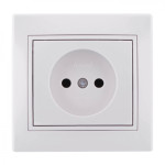 Розетка одинарная б/з LEZARD Mira белая 701-0202-121B