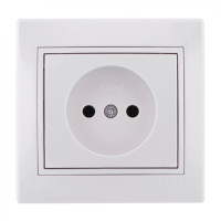 Розетка одинарная б/з LEZARD Mira белая 701-0202-121B