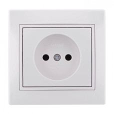 Розетка одинарная б/з LEZARD Mira белая 701-0202-121B