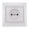 Розетка одинарная б/з LEZARD Mira белая 701-0202-121B