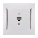 Розетка одинарная компьютерная LEZARD Mira белая 701-0202-139