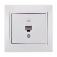 Розетка одинарная компьютерная LEZARD Mira белая 701-0202-139