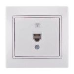 Розетка одинарная телефонная LEZARD Mira белая 701-0202-137