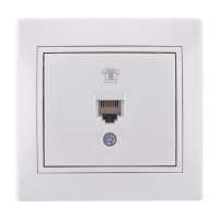 Розетка одинарная телефонная LEZARD Mira белая 701-0202-137
