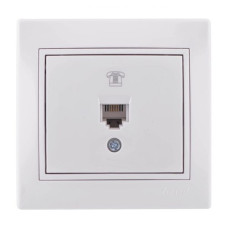 Розетка одинарная телефонная LEZARD Mira белая 701-0202-137