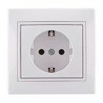 Розетка одинарная с/з LEZARD Mira белая 701-0202-122B