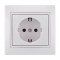 Розетка одинарная с/з LEZARD Mira белая 701-0202-122B