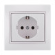 Розетка одинарная с/з LEZARD Mira белая 701-0202-122B