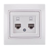 Розетка двойная компьютерная LEZARD Mira белая 701-0202-141