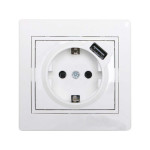 Розетка з/з з USB  LEZARD Mira білий 701-0202-181