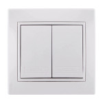 Выключатель двухклавишный LEZARD Mira белый 701-0202-101