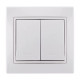 Выключатель двухклавишный LEZARD Mira белый 701-0202-101
