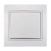 Выключатель одноклавишный с белой вставкой LEZARD Mira белый 701-0202-100