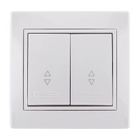 Выключатель проходной двухклавишный с белой вставкой LEZARD Mira белый 701-0202-106