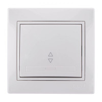 Выключатель проходной одноклавишный с белой вставкой LEZARD Mira белый 701-0202-105