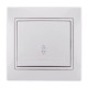 Выключатель проходной одноклавишный с белой вставкой LEZARD Mira белый 701-0202-105