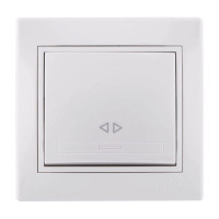 Выключатель промежуточный одноклавишный LEZARD Mira белый 701-0202-107