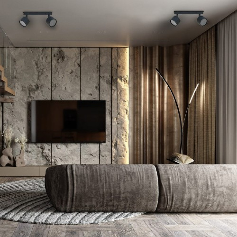 Накладной поворотный светильник спот Ledcoin ML411-2 черный под лампу (80315)