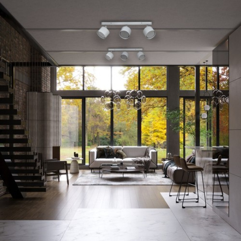 Накладной поворотный светильник спот Ledcoin ML411-3 под лампу белый (80316)