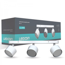 Накладной поворотный светильник спот Ledcoin ML411-3 под лампу белый (80316)