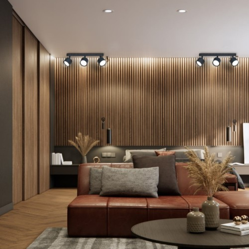 Накладной поворотный светильник спот Ledcoin ML411-3 черный под лампу (80317)