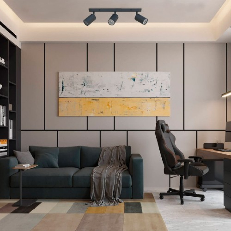 Накладной поворотный светильник спот Ledcoin ML314-3 черный под лампу (80378)