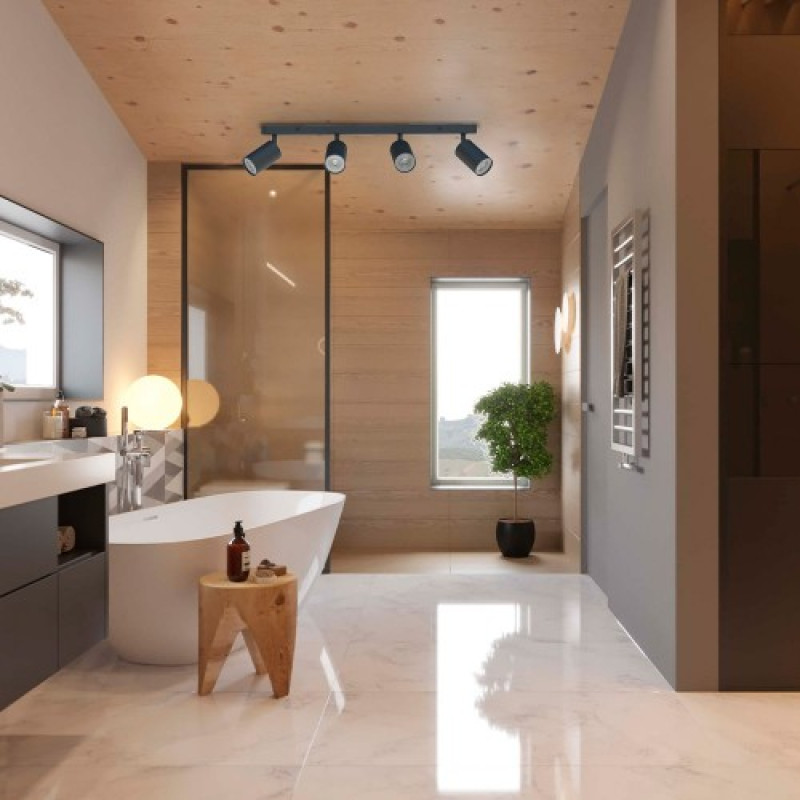 Накладной поворотный светильник спот Ledcoin ML314-4 черный под лампу (80380)