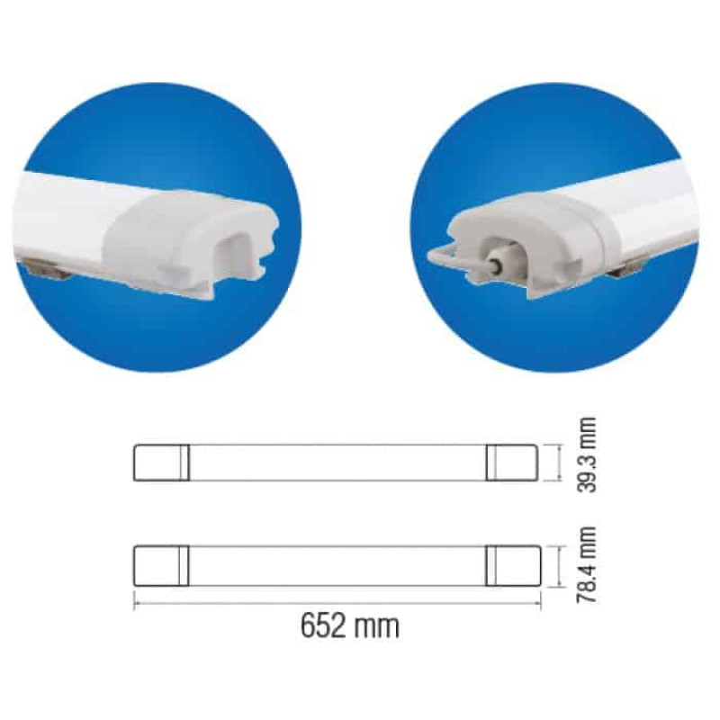 Светильник линейный LED влагозащищенный Horoz NEHIR 18W 4200К IP65 059-003-0018-020