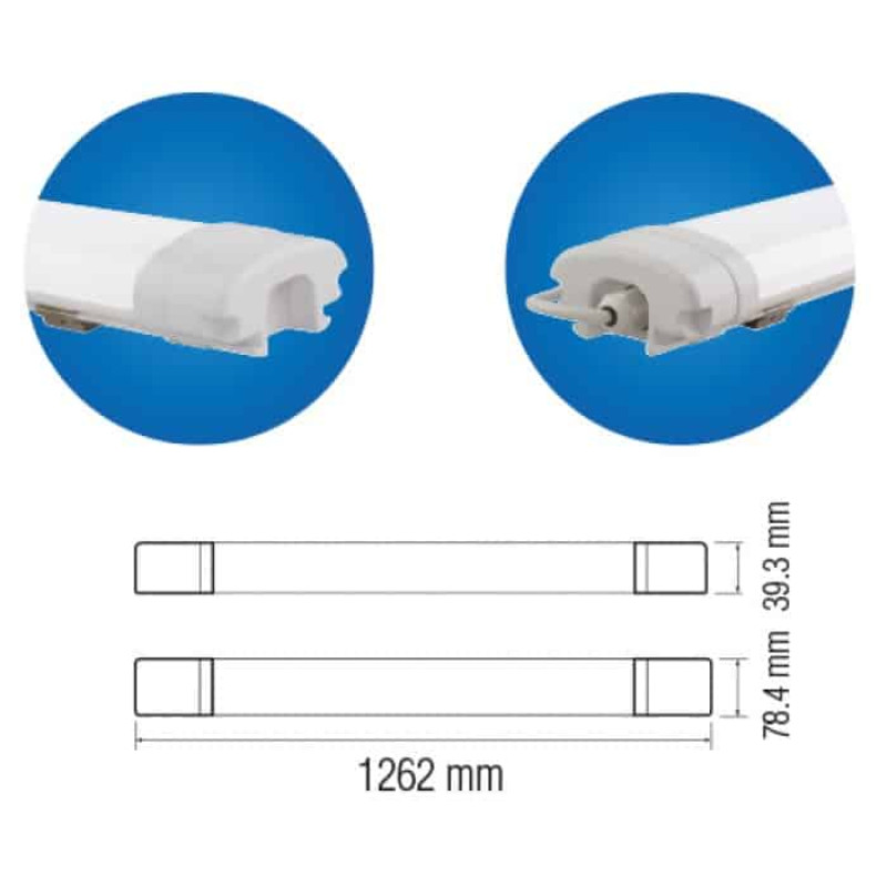 Світильник лінійний LED вологозахищений Horoz NEHIR 36W 6400К IP65 059-003-0036-010