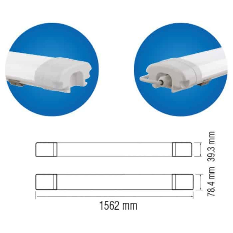 Светильник линейный LED влагозащищенный Horoz NEHIR 45W 4200К IP65 059-003-0045-020