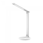 LED настольная лампа LEBRON L-TL-L, 9W, 3000K, 4100K, 6500K, белая "кожа", с блоком питания 15-13-30-1