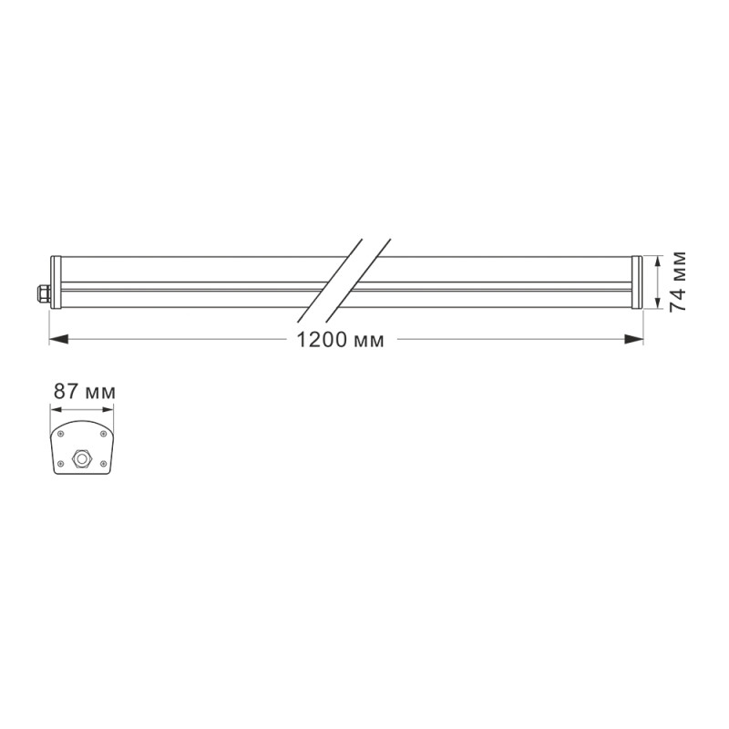Светодиодный светильник IP65 линейный VIDEX 48W 1,2М 5000K (VL-BNW-48125)