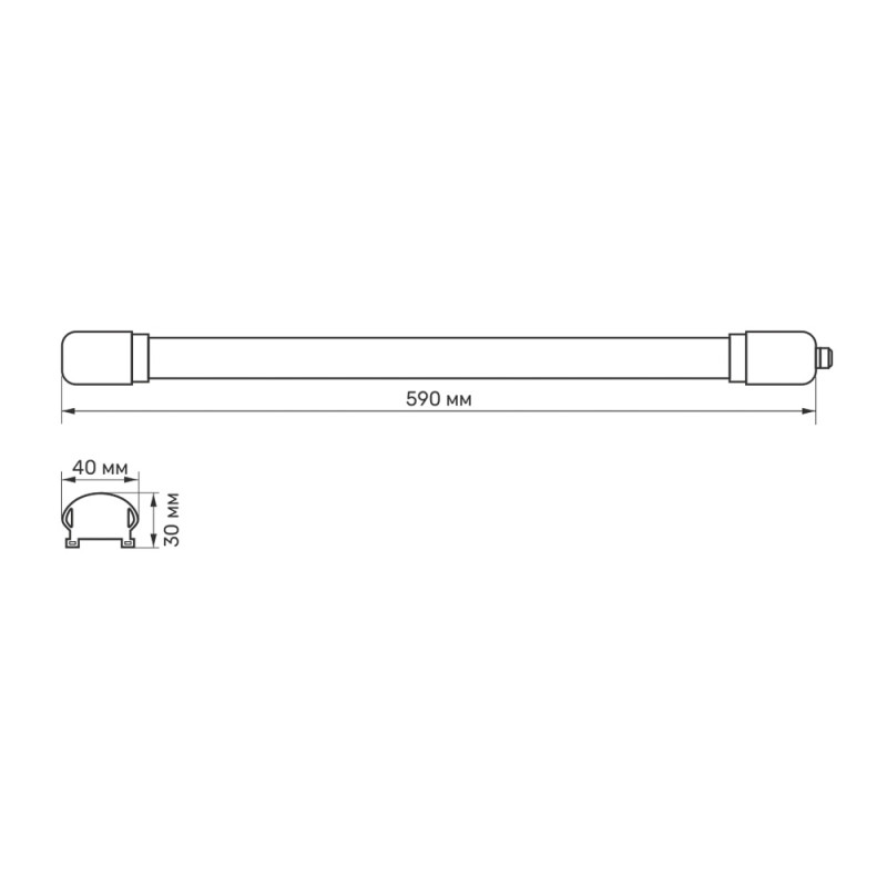 Светодиодный светильник IP65 линейный TITANUM 18W 0,6М 6500K (TL-BNW-18066)