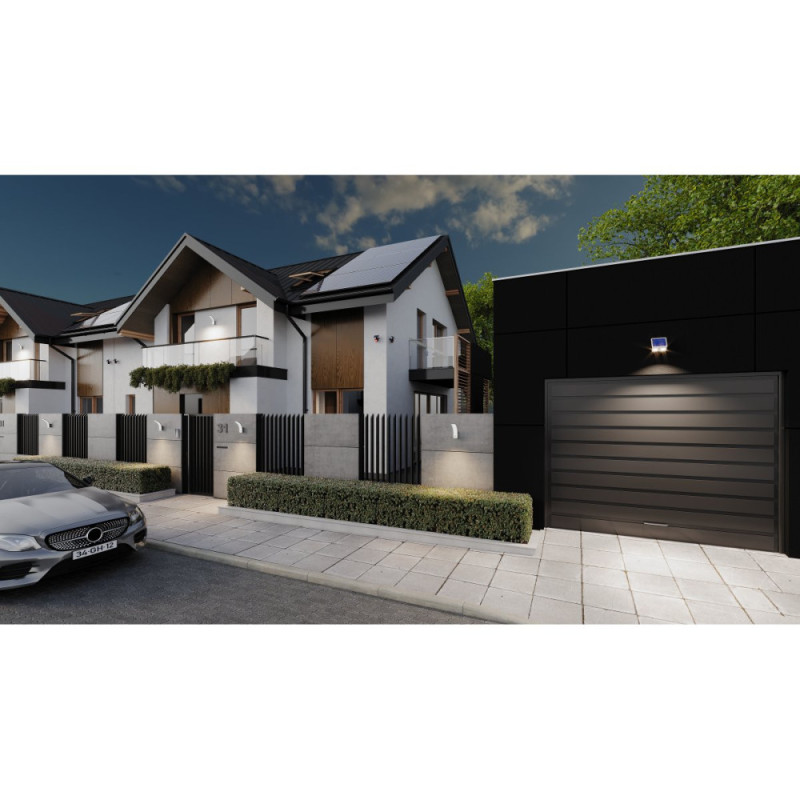 Прожектор на солнечной батарее с датчиком движения и сумерек GTV GUARDOS, 300Lm, 6400K, IP65 (LD-GUARDOS