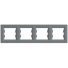 Рамка четверная горизонтальная SCHNEIDER Asfora сталь EPH5800462