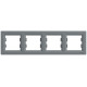 Рамка четверная горизонтальная SCHNEIDER Asfora сталь EPH5800462