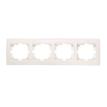 Рамка четверная горизонтальная с боковой вставкой LEZARD Rain белая 703-0202-149