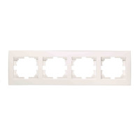 Рамка четверная горизонтальная с боковой вставкой LEZARD Rain белая 703-0202-149