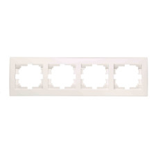 Рамка четверная горизонтальная с боковой вставкой LEZARD Rain белая 703-0202-149