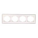 Рамка четверная горизонтальная с боковой вставкой хром LEZARD Rain белая 703-0225-149