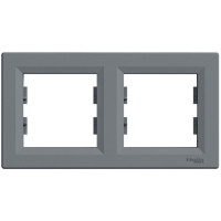 Рамка двойная горизонтальная SCHNEIDER Asfora сталь EPH5800262
