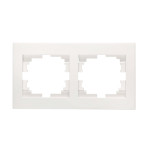 Рамка двойная горизонтальная с боковой вставкой LEZARD Rain белая 703-0202-147